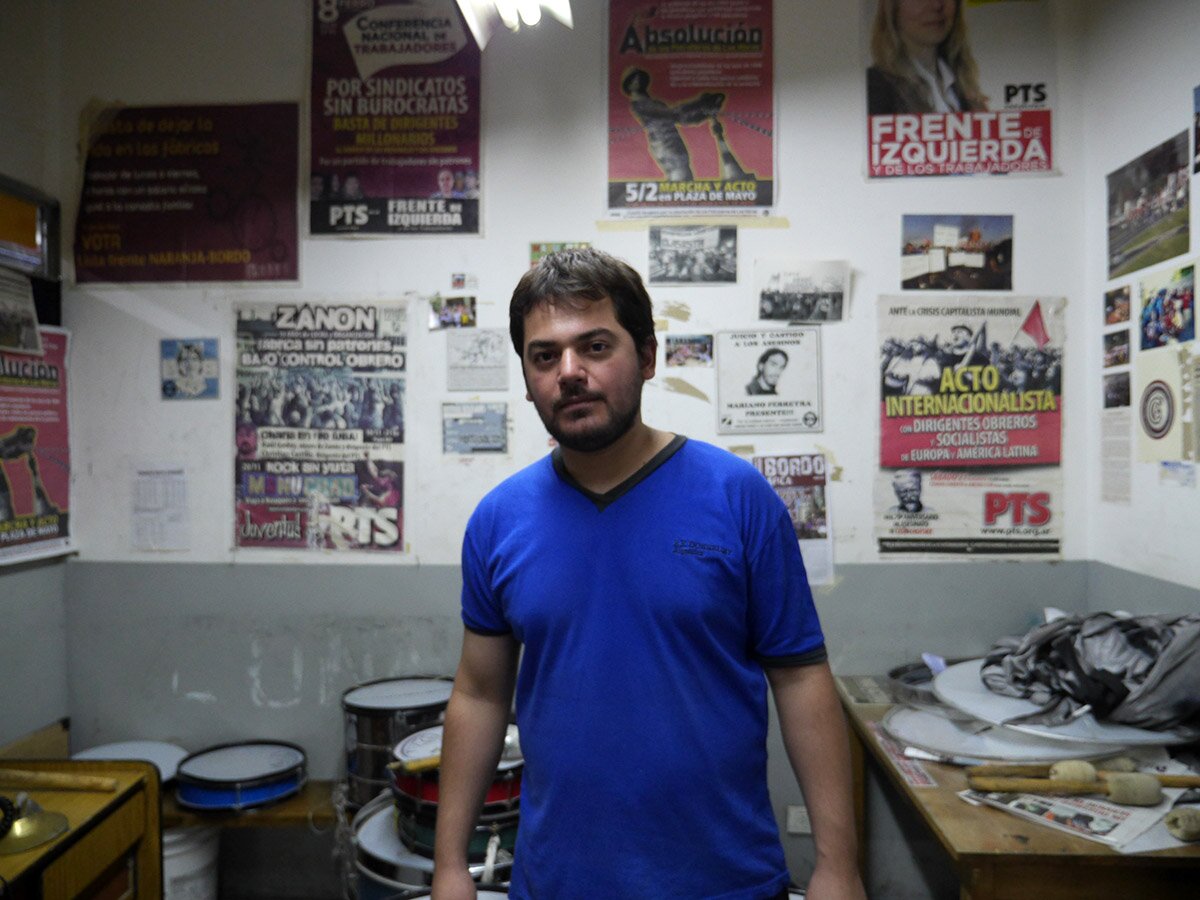 Jorge Medina, dans le local syndical de MadyGraf